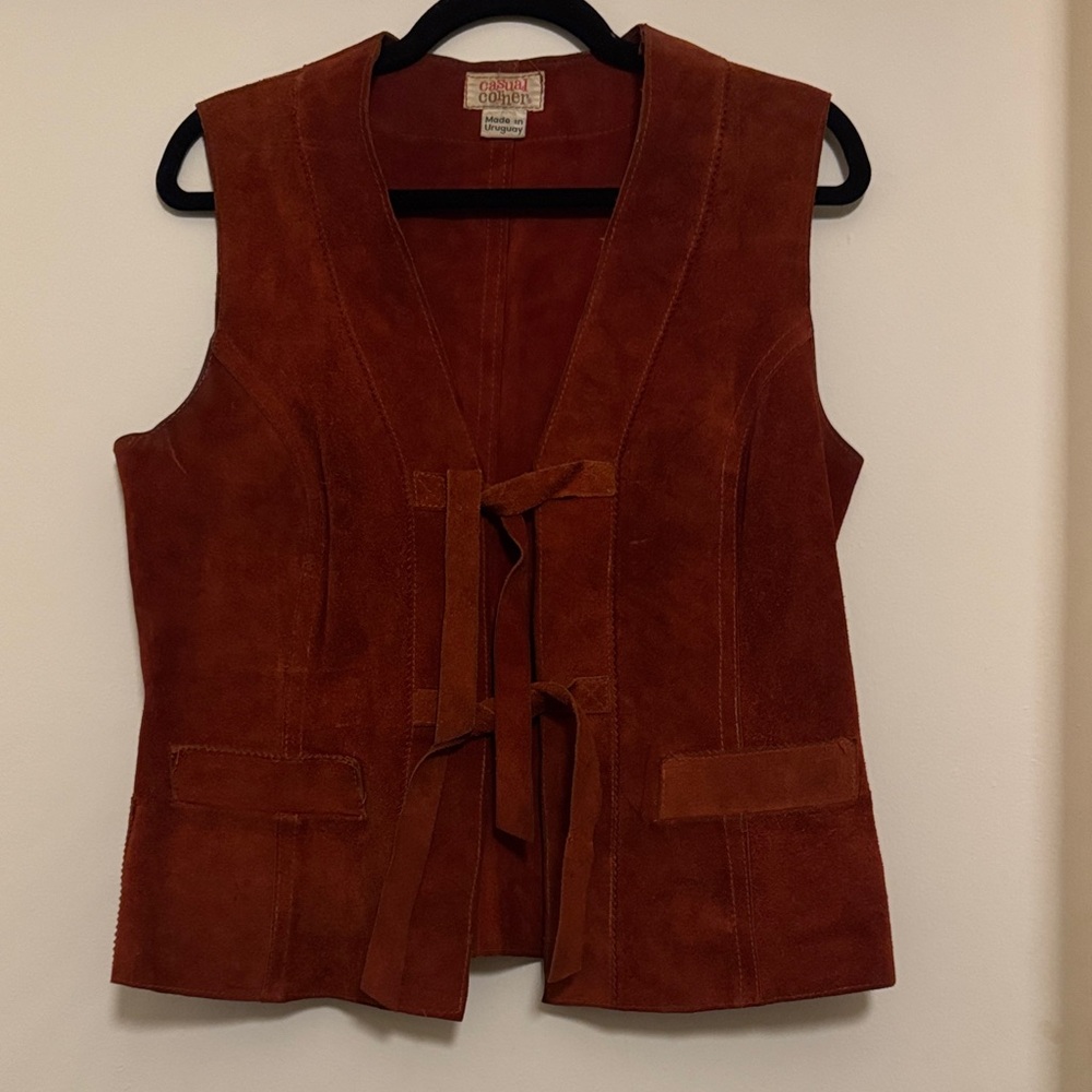 Vintage Casual Corner Burnt Orange Suede Vest